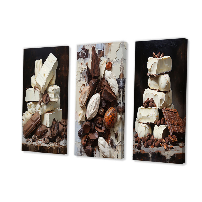 Chocolat blanc laiteux, H 28 po x l 36 po, Toile tendue