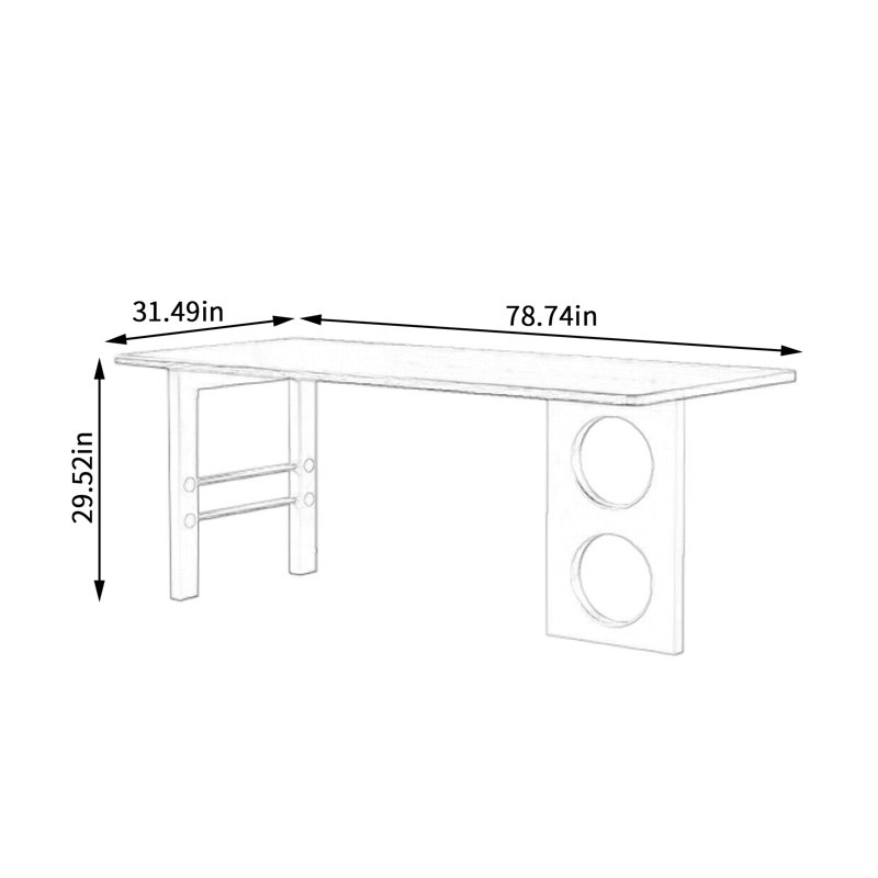 Bureau multifonctionnel Creative Art Design, H 29,52 po x l 78,74 po x P 31,49 po