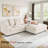 103" W Corduroy L-Shaped Sectional with Deep Seats-2013876127