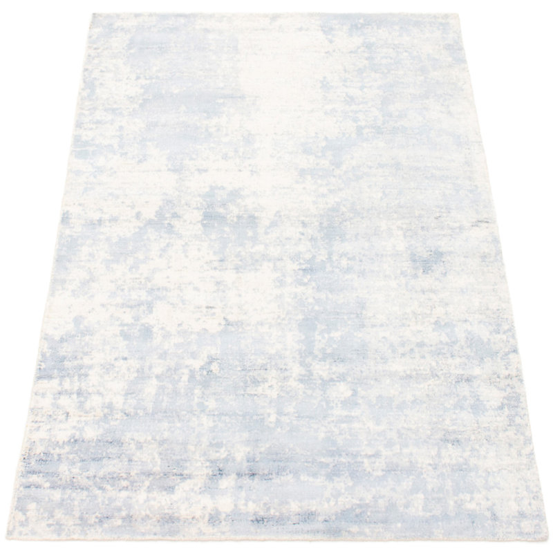 Tapis à main one-of-kind à la main noué la bleu ciel 4 pi 8 po x 6 pi 10 po Suazo