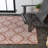 Amora Traditional Mediterranean Tile Design Salmon/Cream Indoor/Outdoor Rug-219501131