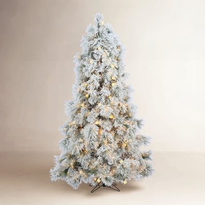 White Frosted 7' Pre-Lit Pine Christmas Tree
