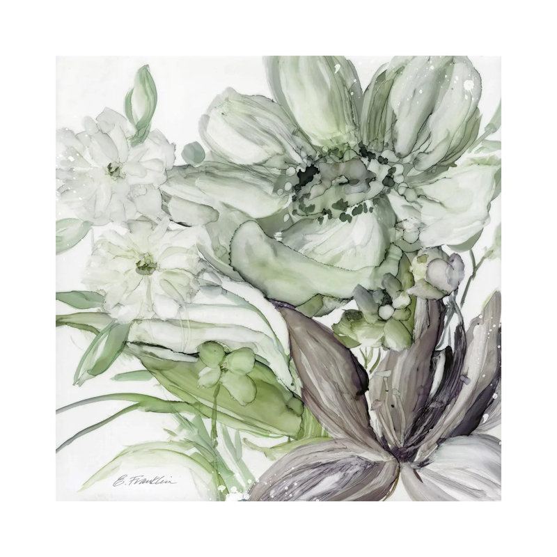 Verre de mer jardin II - vert 6 pièces, H 12 po x l 12 po, Toile tendue