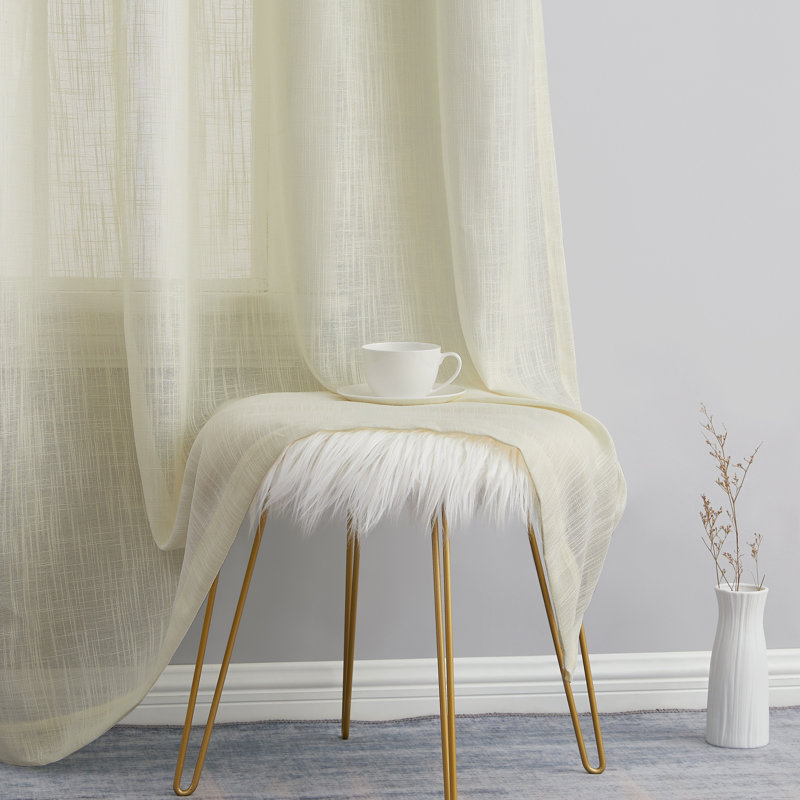 Aleksander Tailored Cafe Curtain, 54" W x 45" L, Ivory