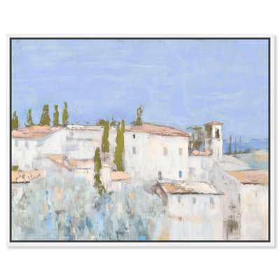 European Town Canvas Vintage Landscape by Art Remedy