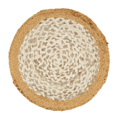 Owens Collection Jute No Pattern Round Placemat