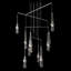 Link 10-Light Mobile Pendant - Soft Gold - Blown Clear Glass with White Threading - Long Overall Height-413491026-413491032-413491036