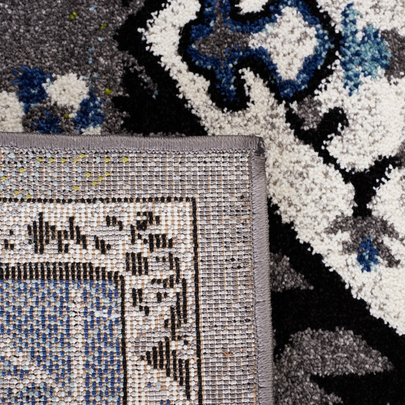 Tapis bleu / gris Evanoff, Rectangle 8 pi x 10 pi