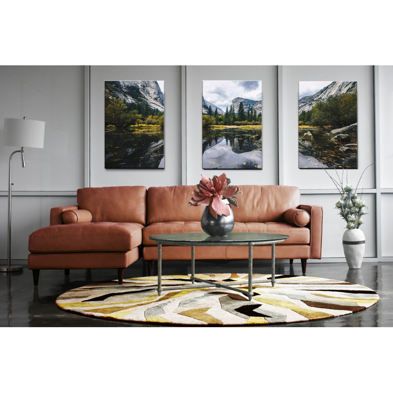 Josselynn Leather Sectional, Right Hand Facing