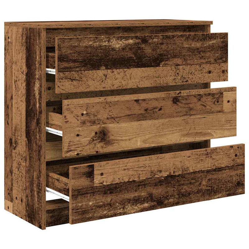 Sideboard 80X35x76 Cm Engineered Wood, Old Wood