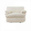 Siège d'appoint simple à accoudoirs pivotants à compression complète en velours côtelé blanc de luxe classique