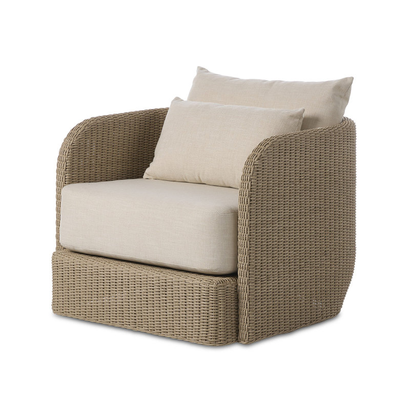 Coallier Outdoor Swivel Chair-Vintage White, Vintage White