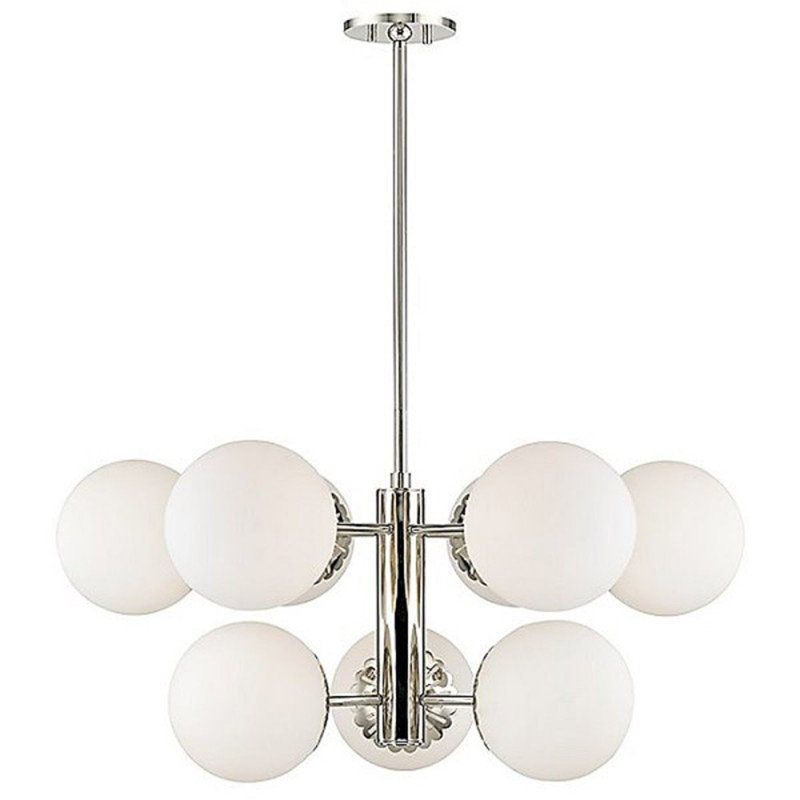 Lustre sphérique spoutnik clair, Fumée, 45” Diameter x 28” Height, Bronze Antique