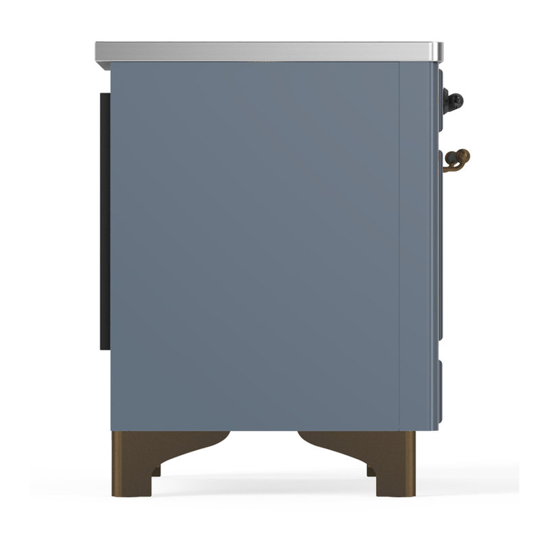 Majestic III Series 36 Inch Induction Range with 6 Induction Elements in Matte Graphite (Chrome Trim), Burnished, Blue Gray