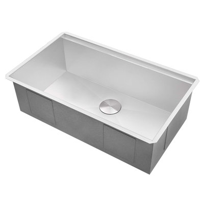 Roma Workstation Ledge 32" L x 19" W Undermount Kitchen Sink with Basket Strainer