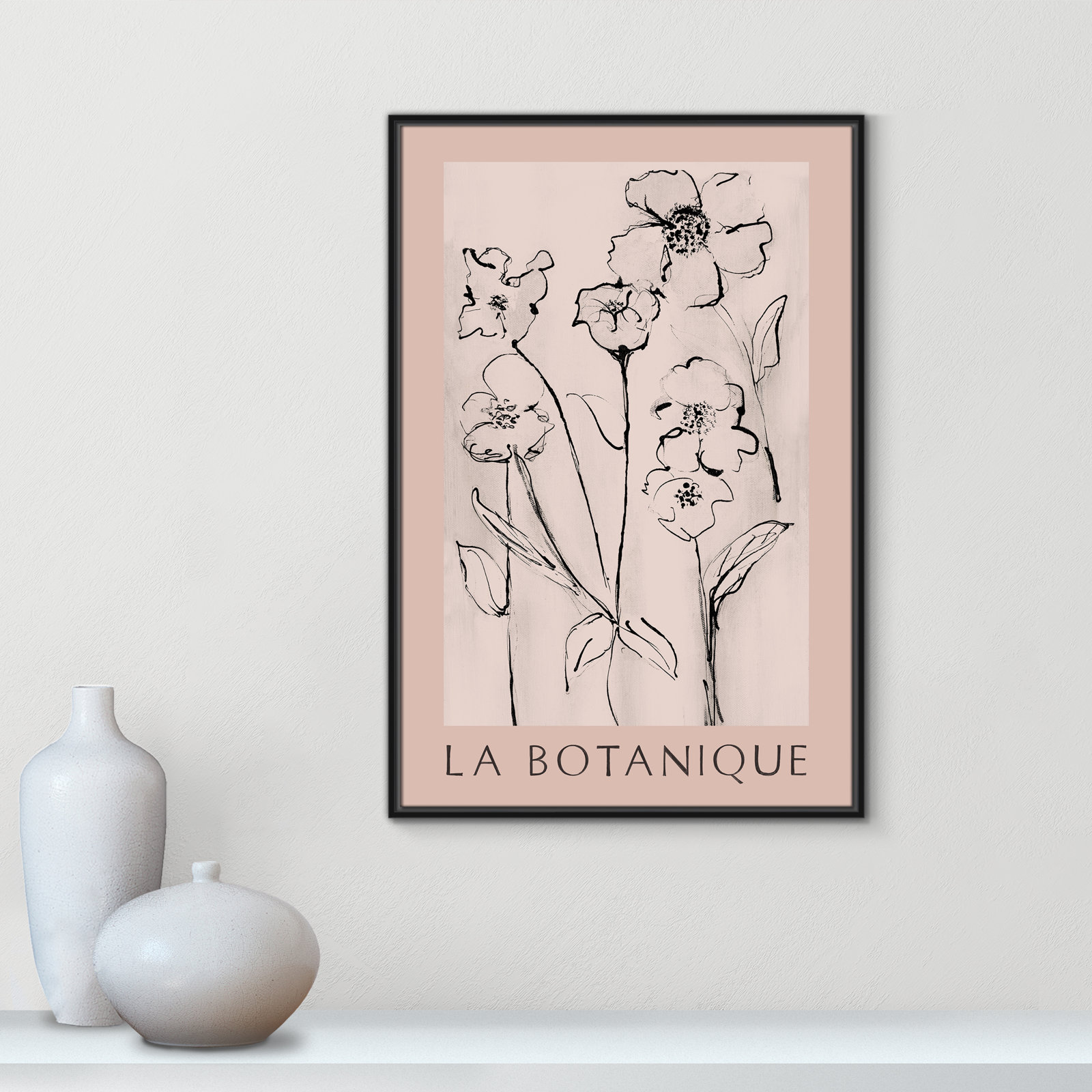 Botanical Poster Collection " La Botanique " by Susan Jill, No, 37.5" H x 25.5" W x 2" D, Black Floater Frame
