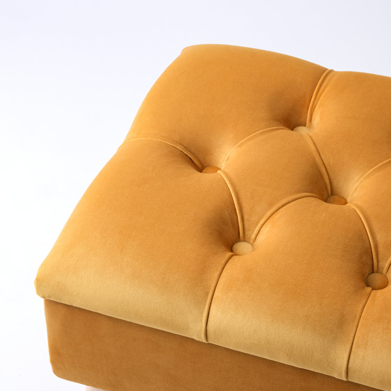 Emborough Upholstered Storage Bench, Orange, H44 x W140 x D30cm