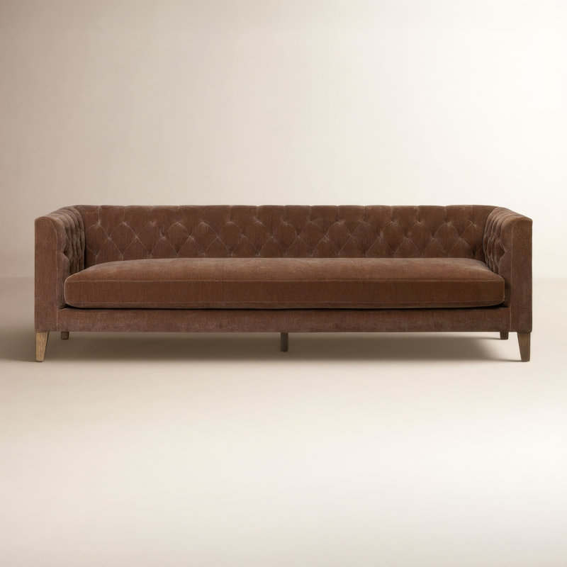 THURSTON SOFA-96"-DAKOTA WARM TAUPE, Amici Tobacco Velvet
