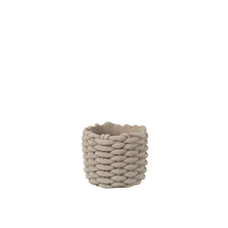 Finnell Pot Planter, 14.5cm H x 16.5cm W x 16.5cm D, Beige