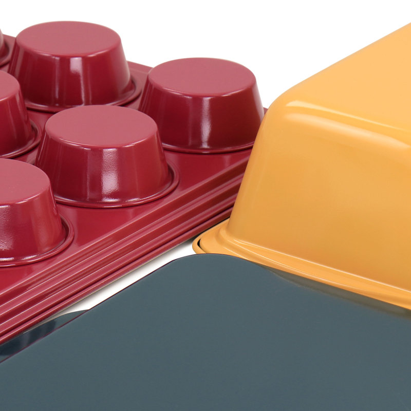 Spice By Tia Mowry Savory Saffron 6 Piece Ceramic Nonstick Bakeware Set In Multi