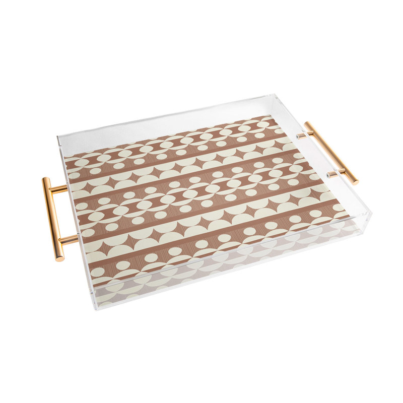 Cassidy Rae Marietta Swiss Cross Remix Acrylic Tray, Abstract, Cream