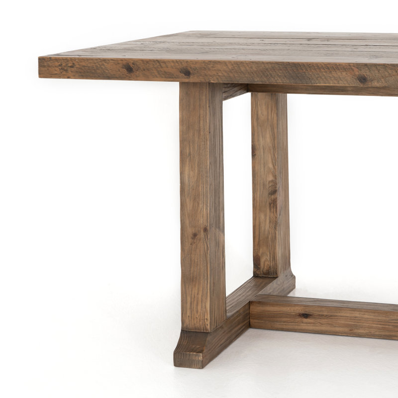 Otto Pine Wood Dining Table, Waxed Pine, 30" H x 39.25" W x 110" L