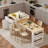 Kitchen Island With Extendable Dining Table, Power Outlet, 2 Drawers, 2 Side Open Shelves And Double-sized Storage Design-312429099