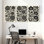 Plantes et fleurs, ensemble de 3 impressions sur toile à motif floral noir et blanc