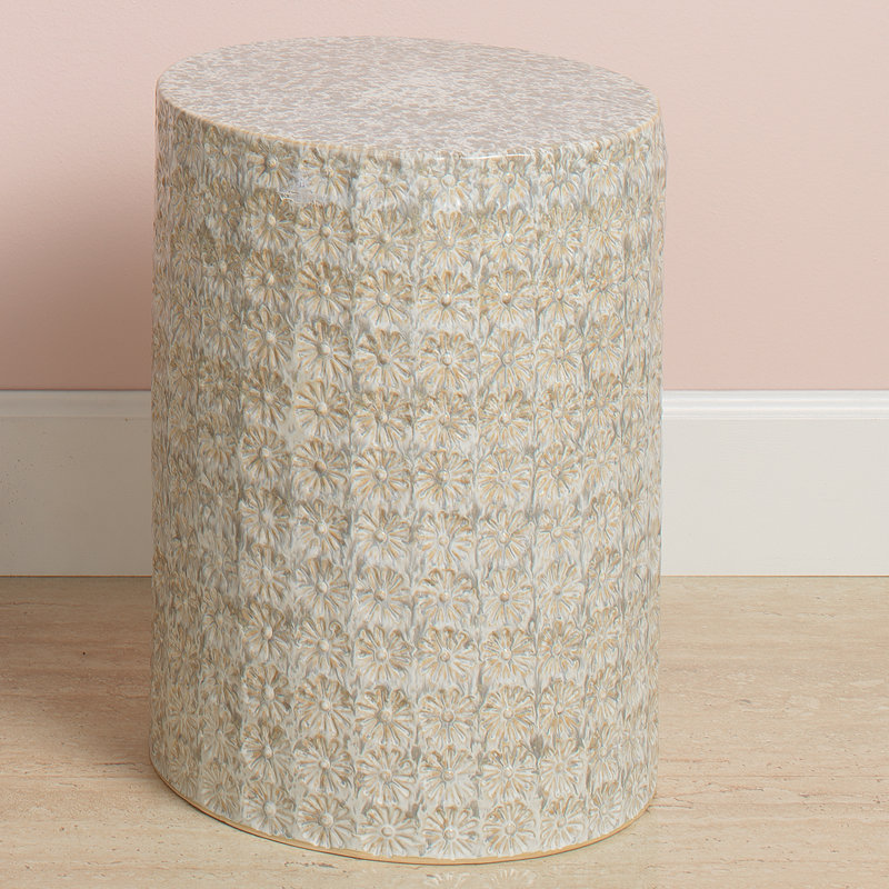 Wildflower End Table, Cream
