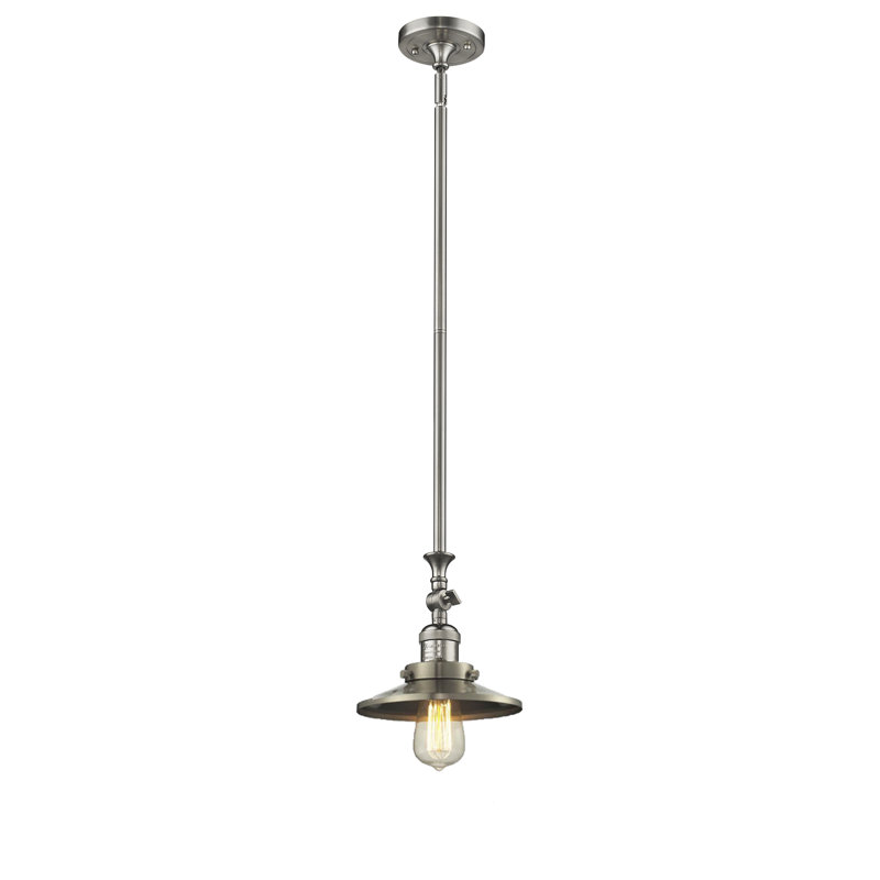 Luminaire suspendu conique à 1 lumière Gault, Ampoule DEL 6 watts Vinage, Nickel satiné brossé, Nickel satiné brossé