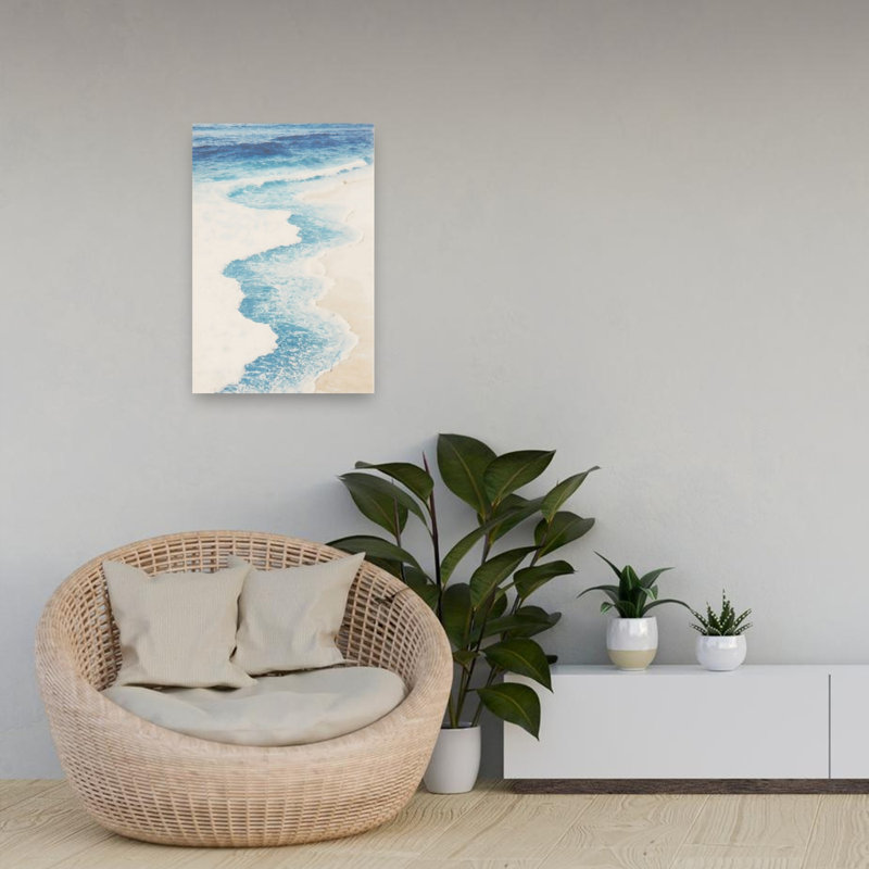 Reproduction d'art contemporain plage écume de mer, 24" H x 16" W