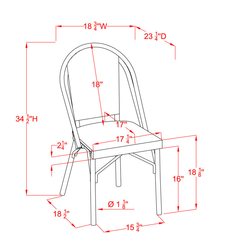 Cato Stacking Patio Dining Side Chair, Gray