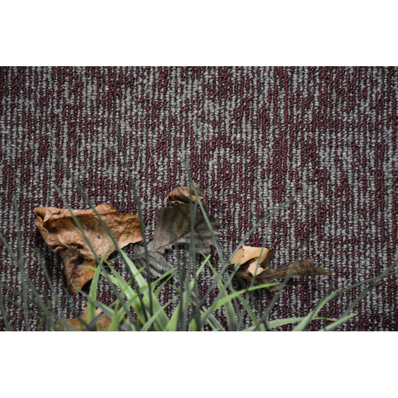 Tapis décoratif Elemental - imprimé géométrique vieilli bourgogne, Rond 5 pi