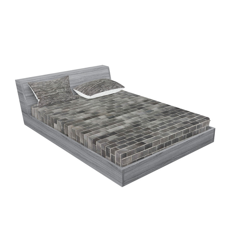 Drap-housse et coussin décoratif gris et blanc Ambesonne, Ensemble de draps pour très grand lit + 5 pièces