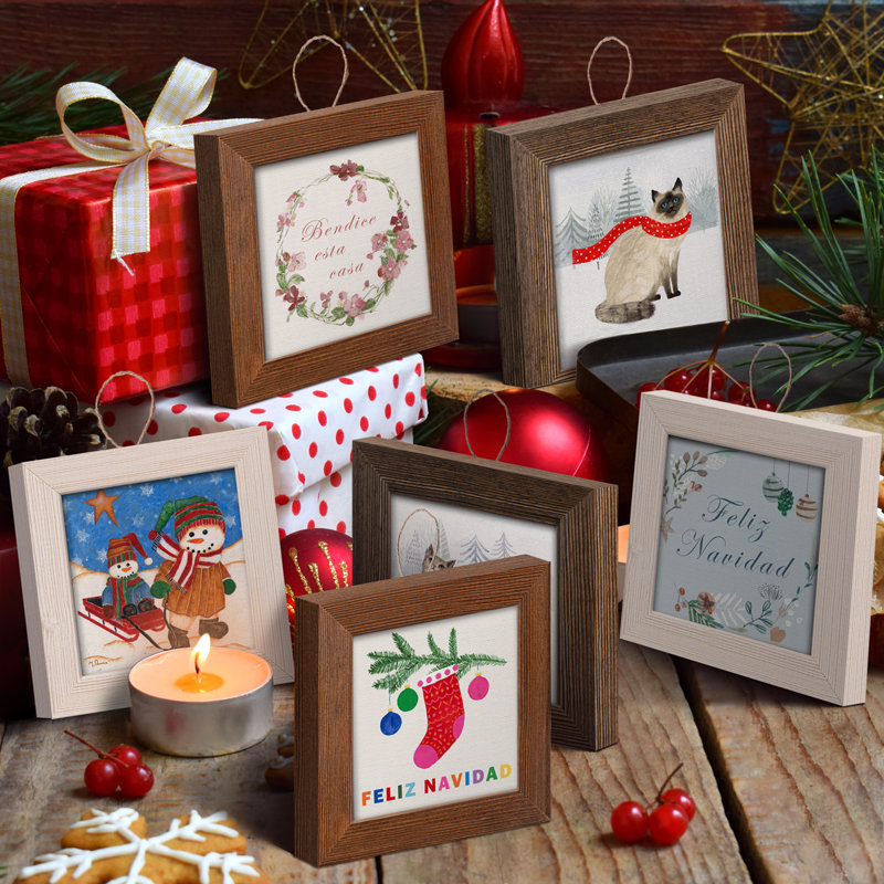 Ensemble de 6 ornements photo suspendus de Noël