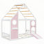 Lit cabane avec glissade et guirlande lumineuse à boules-2003610766