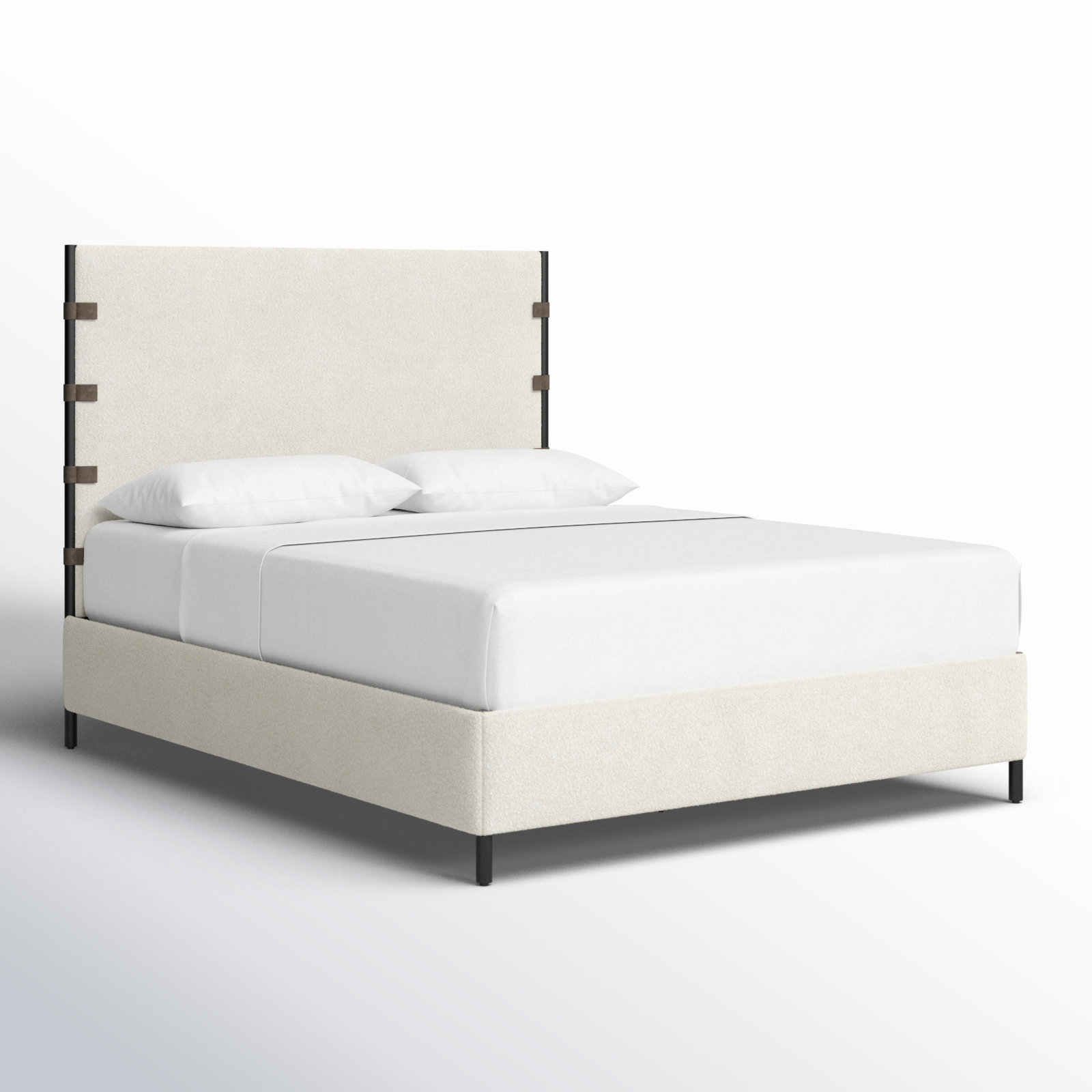 Amadeo Upholstered Metal Bed, Qeen