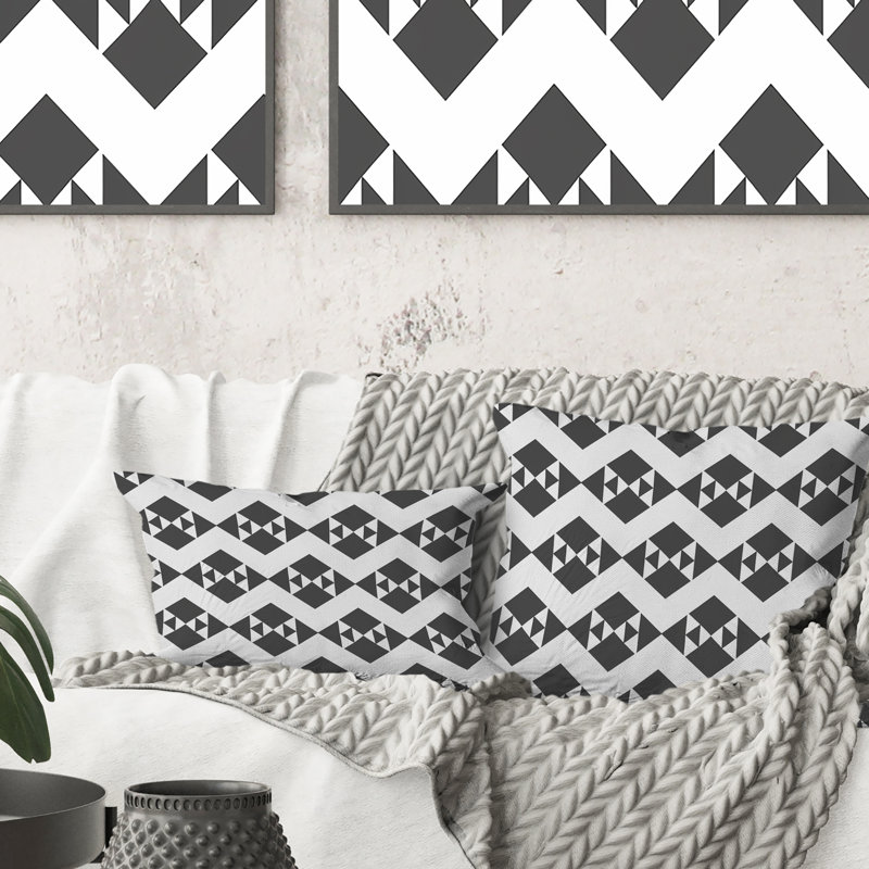 Coussin White Modern Houndstooth II - Modern