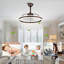 24'' Brown Ceiling Fan with Dimmable LED Light 3 Colour Tone, 6 Speed Quiet DC Motor, App and Remote Control-1124976825