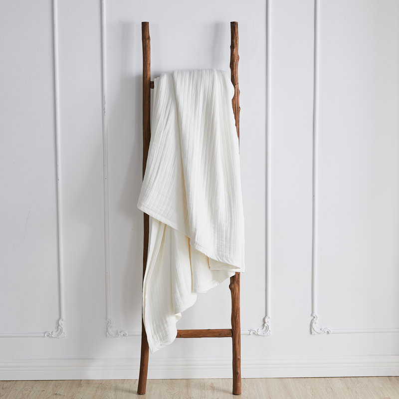 CLOUD COTTON GAUZE BLANKET, White, Queen