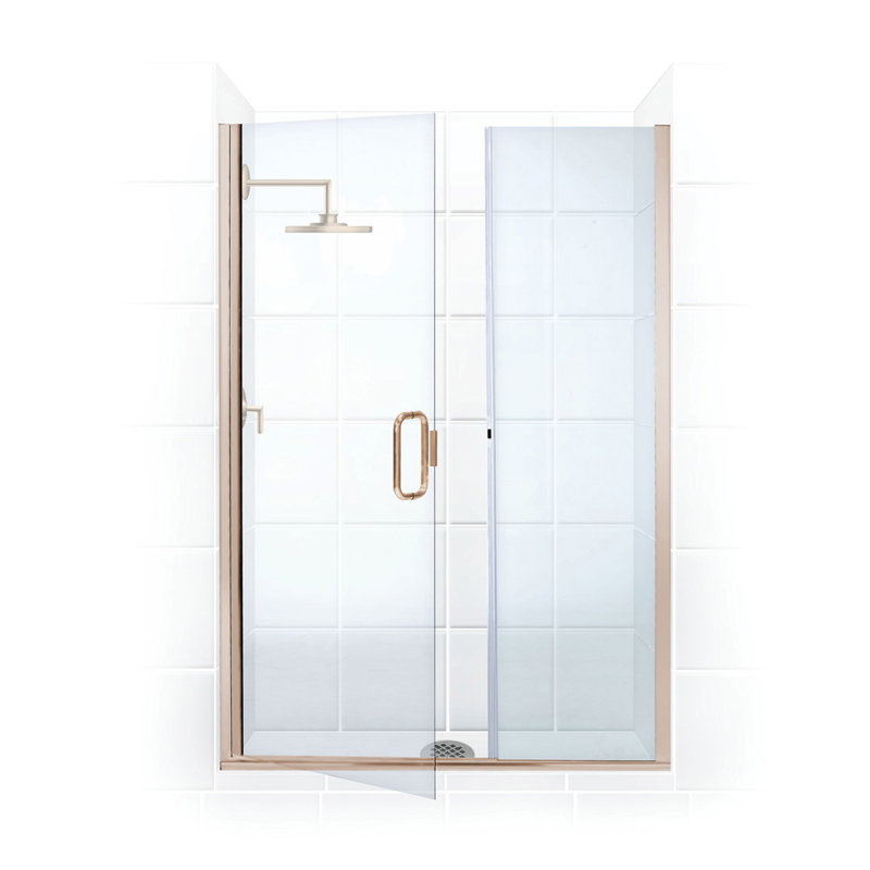 Illusion Series 57" x 70" Hinged Frameless Shower Door, Brushed Nickel
