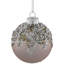 Ensemble de 4 boules de Noël en perles de verre et paillettes roses 4,75 po (70 mm)