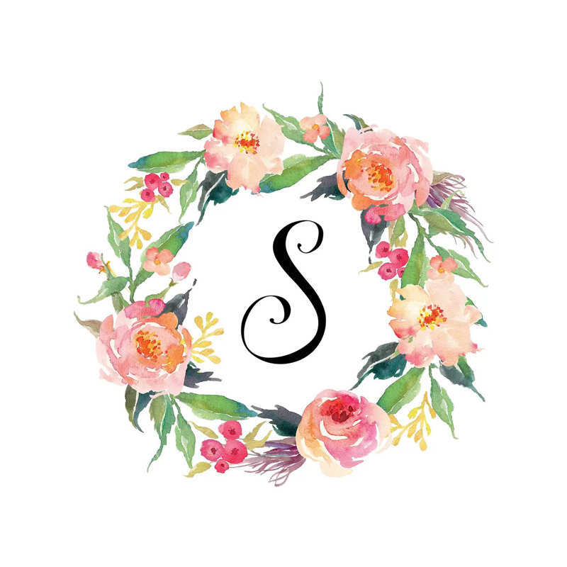 S (Initial) 1 Piece Painting on Canvas, 66.04 cm H x 66.04 cm W x 1.91 cm D, Wrapped Canvas