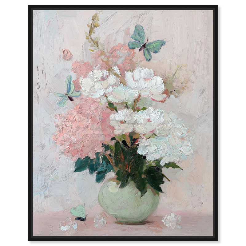 "Hydrangea Blossoms II", impression murale sur toile par Art Remedy, cadre noir, 30 x 36, H 37 po x l 31 po, Cadre noir