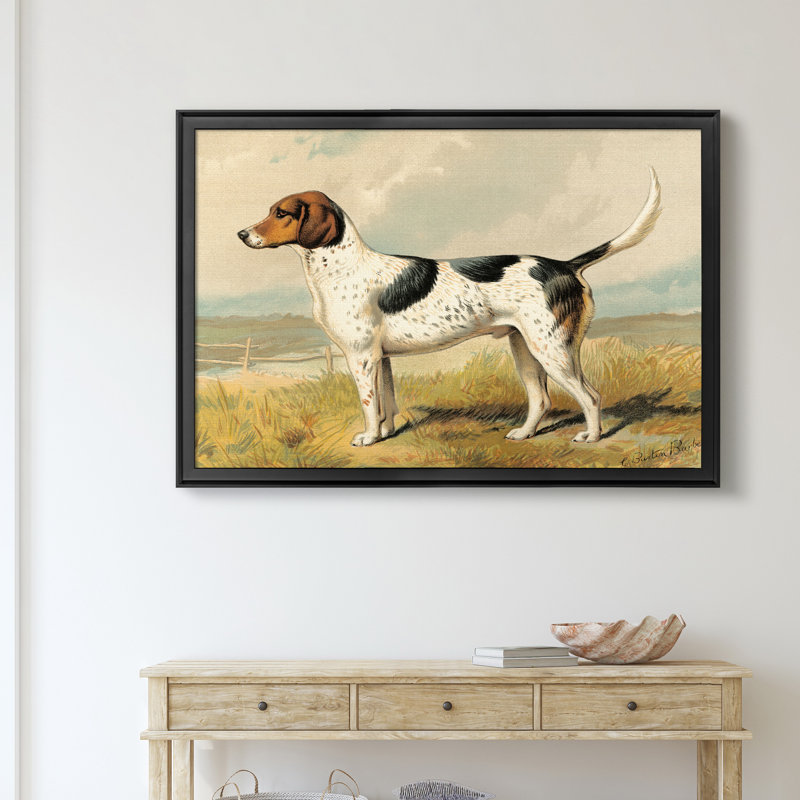 Fox Hound - cadre photo, reproduction d'art sur toile, H 22,5 po x l 30,5 po x P 1,5 po, Noir