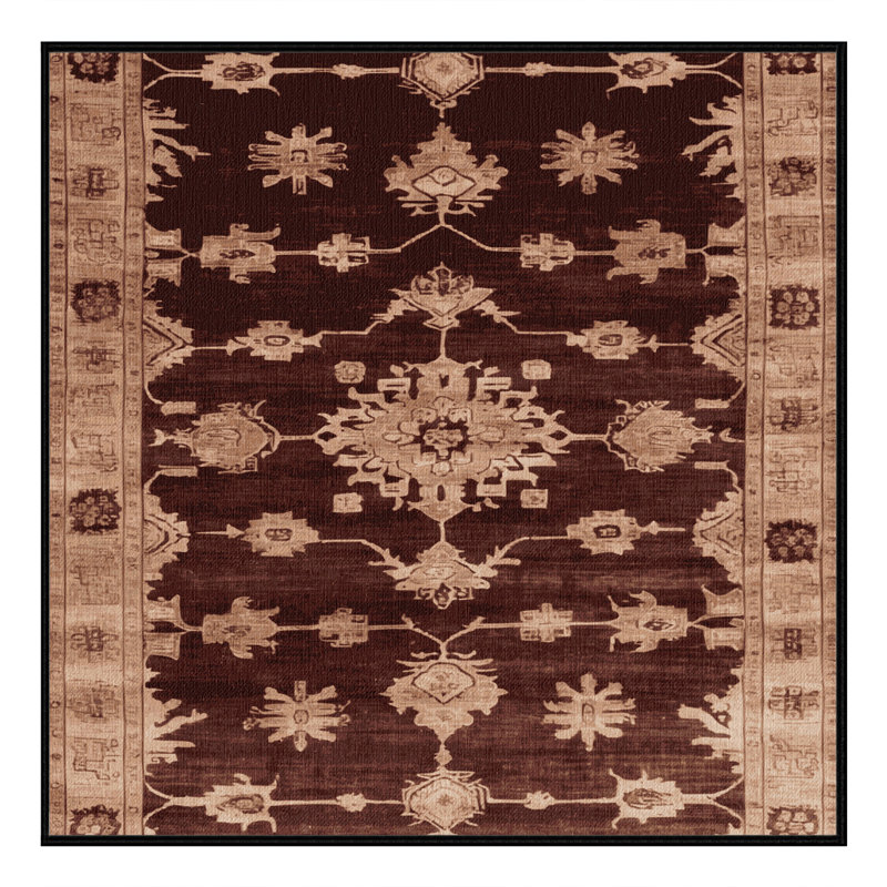 Machine Washable Overdyed Black Area Rug, Square 5'