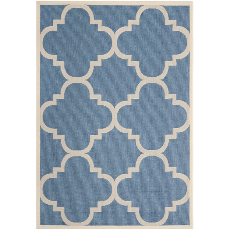 Portishead Looped Blue/Beige Area Indoor/Outdoor Rug