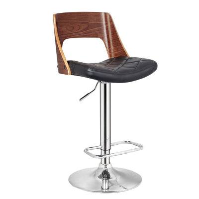 Contemporary Stylish, Adjustable Bar Stool, Back, Diamond , Curved Seat, Height, 360 Rotate, Retro Style, Black, American Design, Metal Structure Modern, , Swivel Turn, Look, Framework