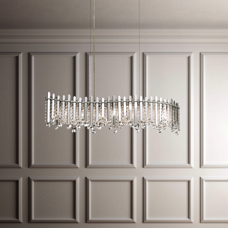 Chatter 7 - Light Pendant, Polished Stainless Steel, Heritage Crystal