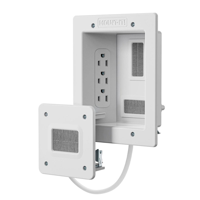 In-Wall TV Cable Concealer With Recessed Power